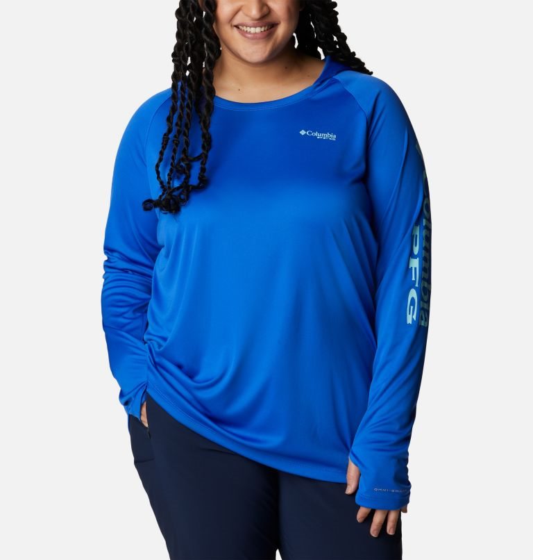 Women\'s Columbia PFG Tidal Tee Hoodie Blue | Plus Size CA-M5016